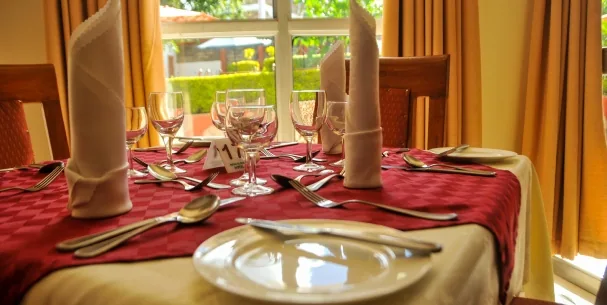 Dining table at Meru Slopes Hotel