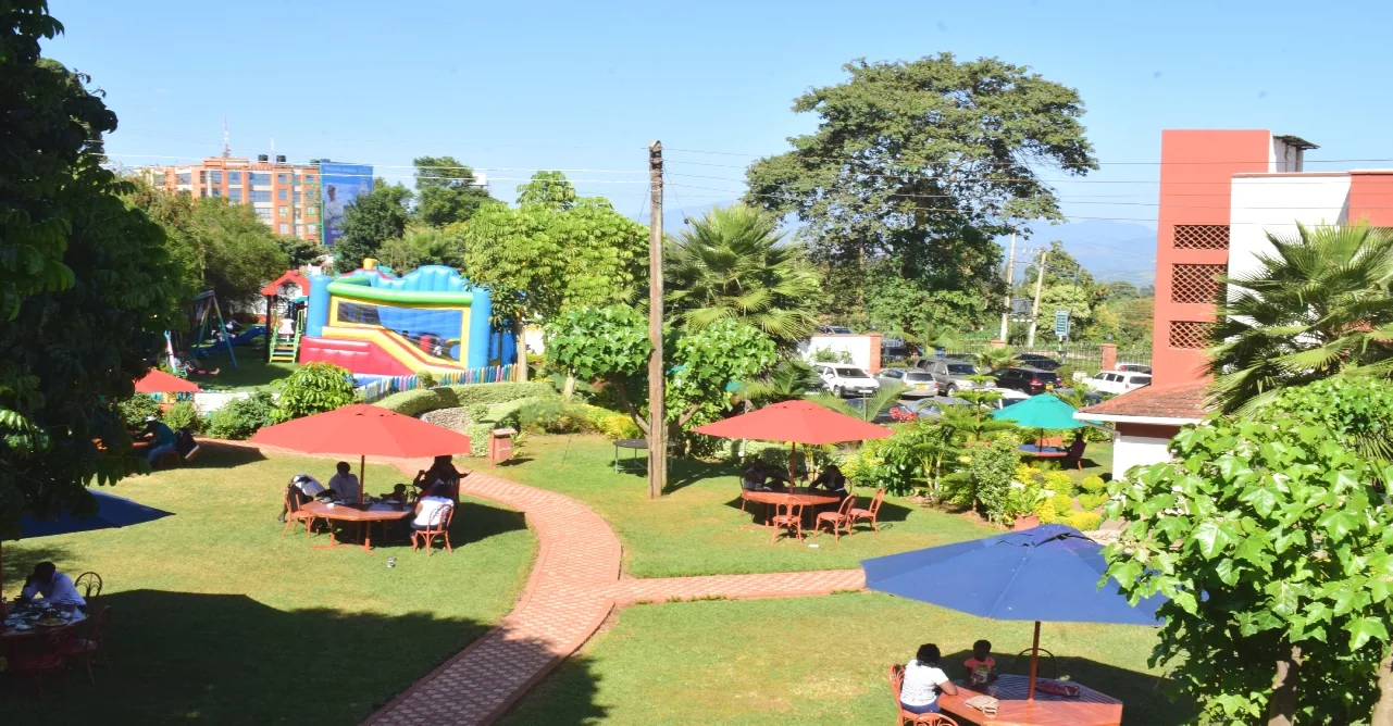 Outdoor setting at Meru Slopes Hotel